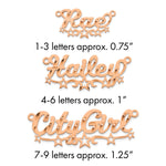 SS/Gold-plated Diamond-cut Cut-out Stars Name Plate view 1