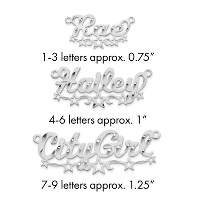 SS/Gold-plated Diamond-cut Cut-out Stars Name Plate