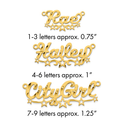 SS/Gold-plated Diamond-cut Cut-out Stars Name Plate