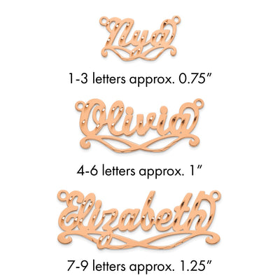 Sterling Silver/Gold-Plated Diamond Cut Sunglass Name Plate
