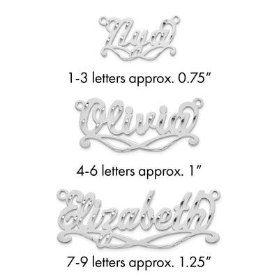 Sterling Silver/Gold-Plated Diamond Cut Sunglass Name Plate