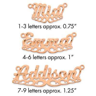 Sterling Silver/Gold-plated Diamond-cut Wave Name Plate
