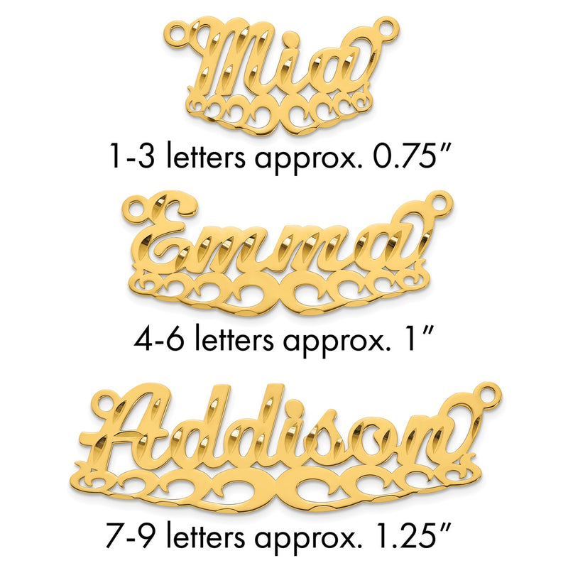 Sterling silver name pendants & charm