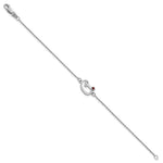 10K White Gold Initial and Birthstone Bracelet view