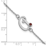 10K White Gold Initial and Birthstone Bracelet view
