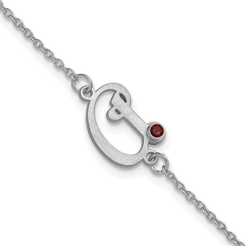 10K white gold birthstone bracelet