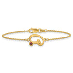 10K Yellow Gold Initial and Birthstone Bracelet view