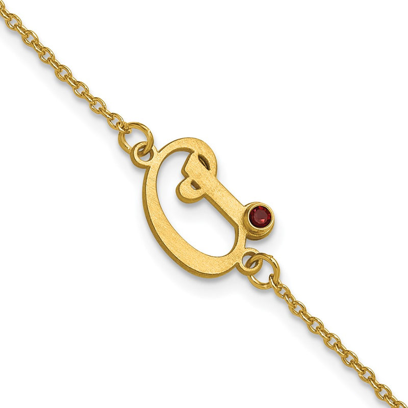 10K yellow gold birthstone bracelet