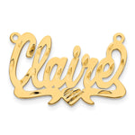 10k White Gold Diamond-cut Heart Name Plate view 8