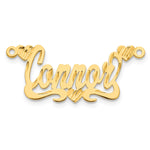 Sterling Silver/Gold-plated Diamond-cut Hearts Name Plate view 3