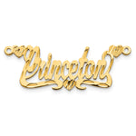 Sterling Silver/Gold-plated Diamond-cut Hearts Name Plate view 4