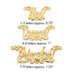 Sterling Silver/Gold-plated Diamond-cut Hearts Name Plate view 1