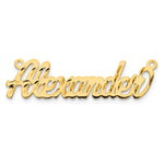 10k Yellow Gold Diamond-cut Name plate view 4