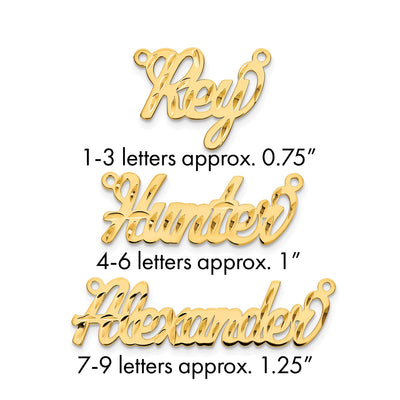 10K Yellow Gold Diamond-cut Name plate