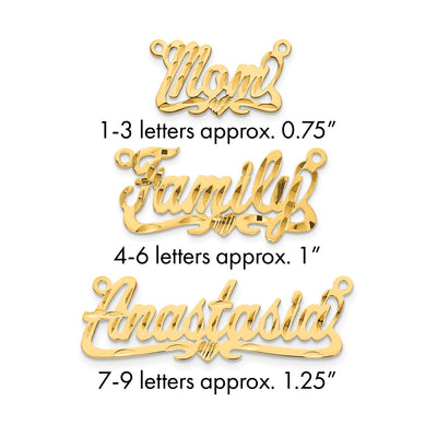 10K White Gold Diamond-cut Heart Name Plate