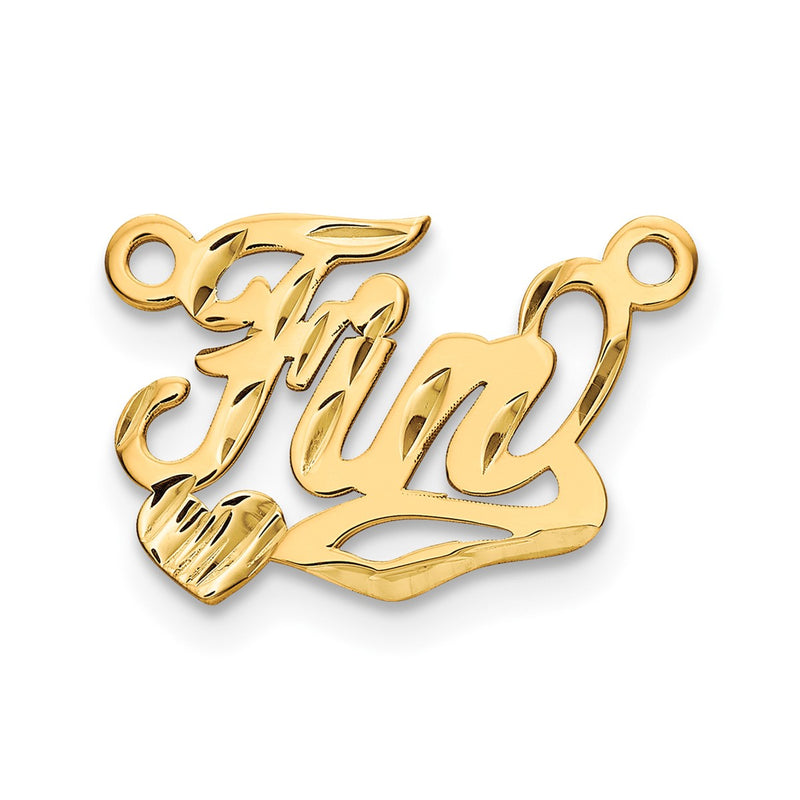 10K yellow gold name pendants & charm, alternate view