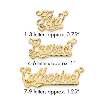 10K Yellow Gold Diamond-cut Heart Name Plate