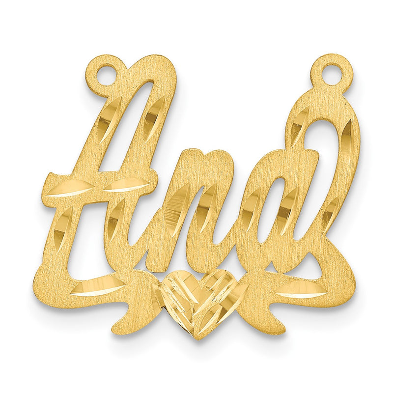 10K yellow gold name pendants & charm, alternate view
