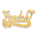 10k White Gold Satin Diamond-cut Heart Name Plate view 8
