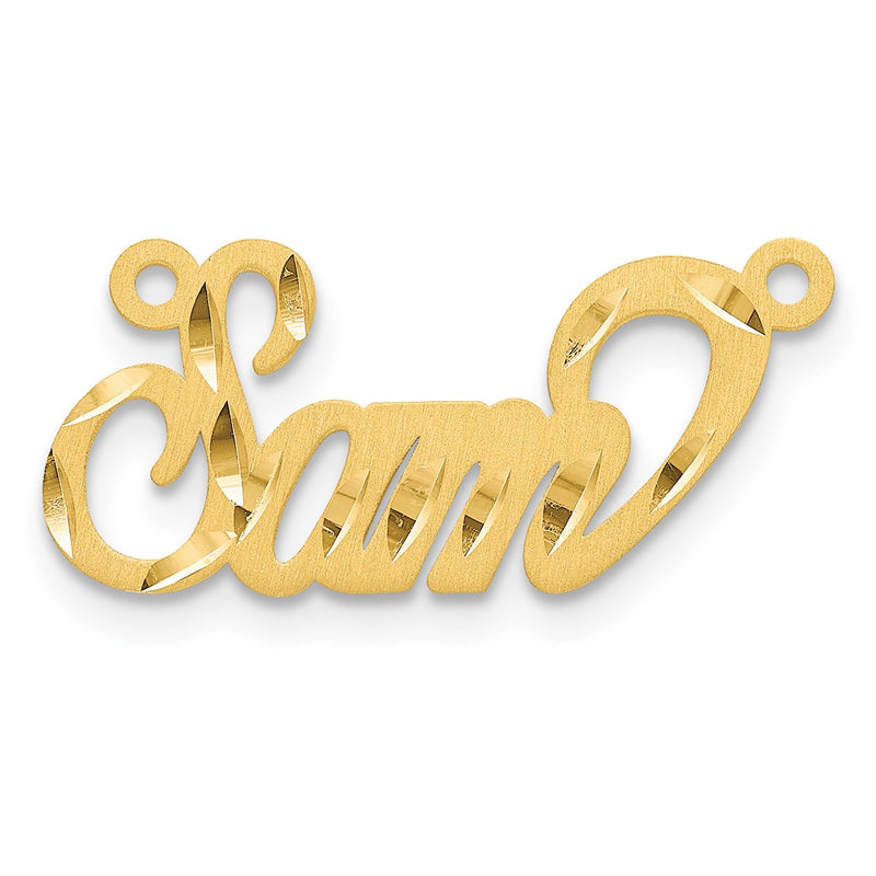 10K yellow gold name pendants & charm, alternate view