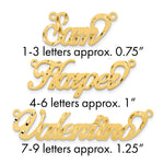 10k Yellow Gold Satin Diamond-cut Name Plate view 1