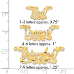 Sterling Silver/Gold-plated Satin Diamond-cut Hearts Name Plate view 10