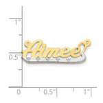 10k Two-tone 3D Diamond Name Plate view 2