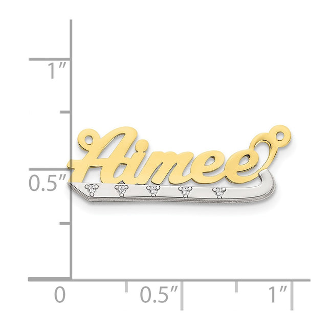 10K gold diamond name pendants & charm, alternate view