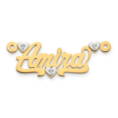 10K gold diamond name pendants & charm