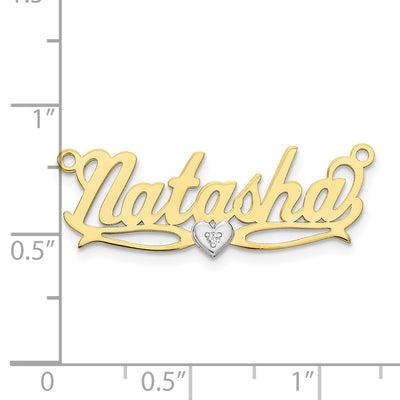 14K White Gold Diamond Name Plate
