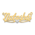 14k White Gold Diamond Name Plate view 1