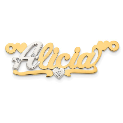 10K gold diamond name pendants & charm