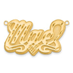 Sterling Silver/Gold-plated 3D Diamond-cut Heart Name Plate view 7