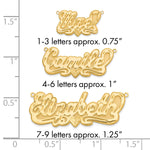 Sterling Silver/Gold-plated 3D Diamond-cut Heart Name Plate view 10
