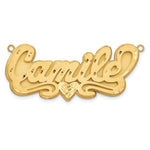 SS/Gold-plated 3D Satin Diamond-cut Heart Name Plate view 8