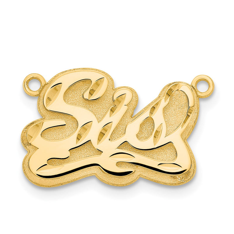 10K yellow gold name pendants & charm, alternate view