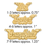Sterling Silver/Gold-plated 3D Satin Diamond-cut Hearts Name Plate view 1