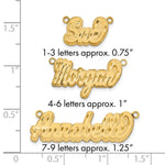 Sterling Silver/Gold-plated 3D Satin Diamond-cut Name Plate view 10