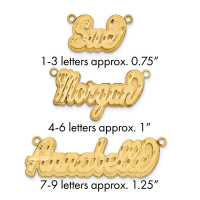 Sterling Silver/Gold-plated 3D Satin Diamond-cut Name Plate
