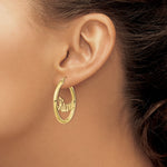 10k Yellow Gold Name Plate Hoop Earrings view 3