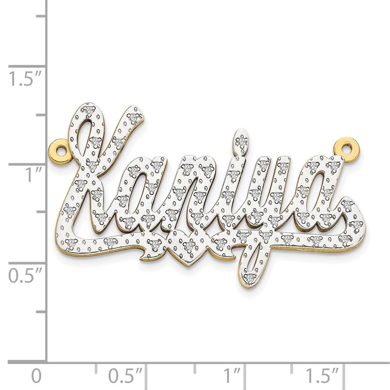10K yellow gold diamond name pendants & charm, alternate view