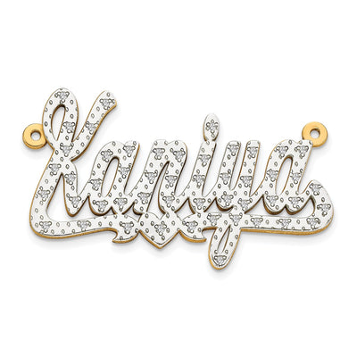 10K yellow gold diamond name pendants & charm