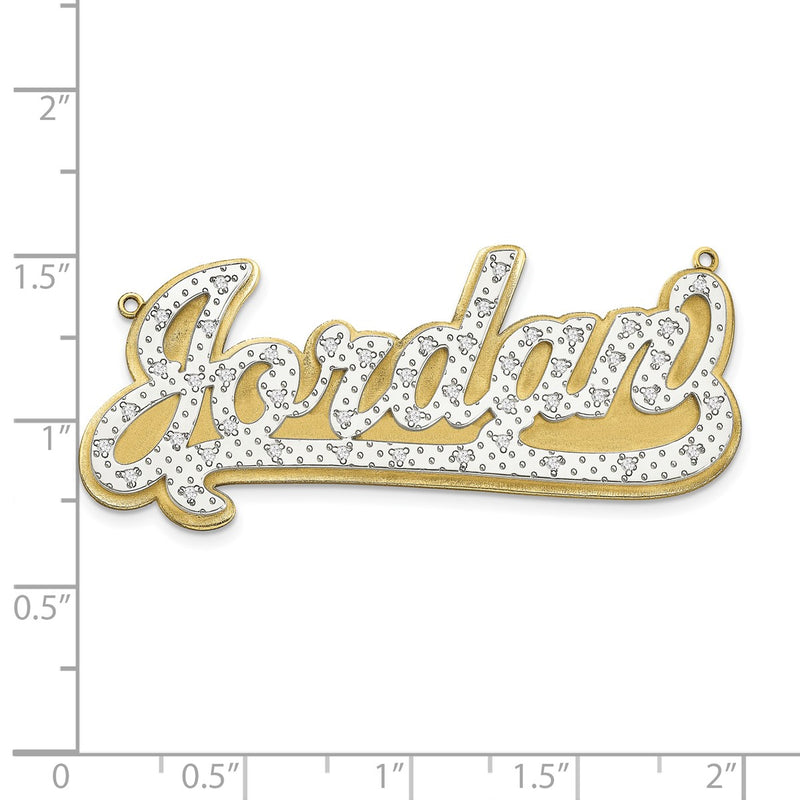 10K yellow gold diamond name pendants & charm, alternate view