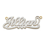 14k White Gold 3-Dimensional Diamond Name Plate Pendant view 1