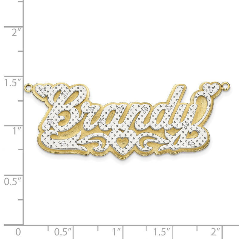 10K yellow gold diamond name pendants & charm, alternate view