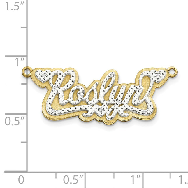 10K yellow gold diamond name pendants & charm, alternate view