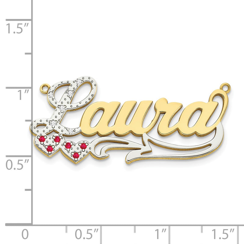 10K yellow gold diamond name pendants & charm, alternate view