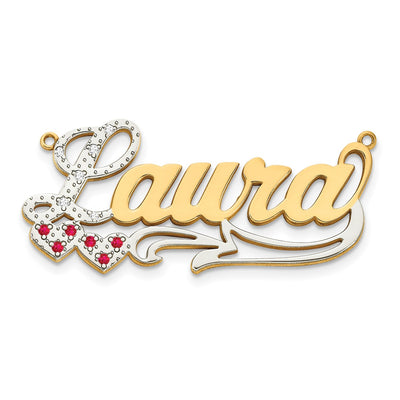 10K yellow gold diamond name pendants & charm