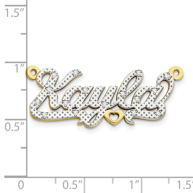 10K yellow gold diamond name pendants & charm, alternate view