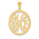 10K Yellow Gold Round Monogram Pendant, 32 x 29mm